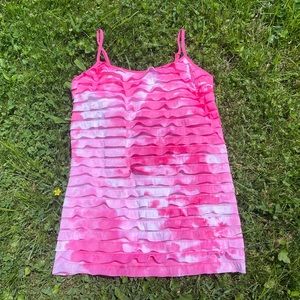 Pink ruffle cami